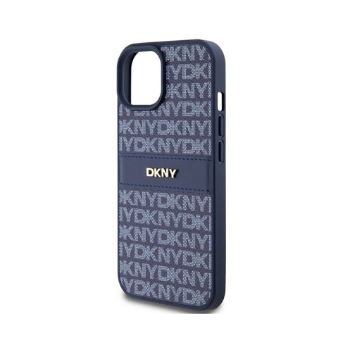 DKNY Leather Mono Stripe & Metal Logo - Etui iPhone 15 / 14 / 13 (niebieski) DKNY Leather Mono Stripe & Metal Logo - Etui iPhone 15 / 14 / 13 (niebieski)