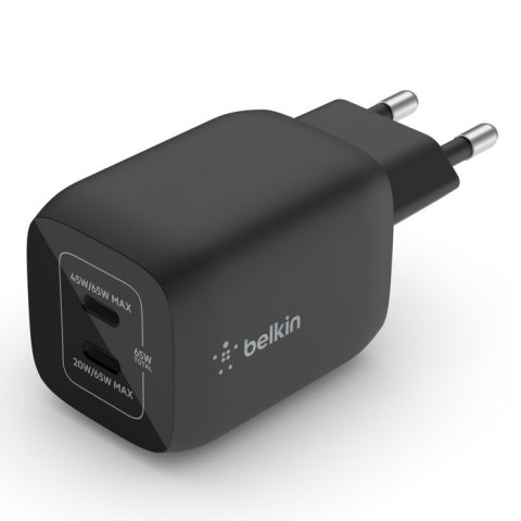 Ładowarka Belkin BoostCharge Pro Dual USB-C PD 3.0 PPS GaN Wall Charger 65W Black Ładowarka Belkin BoostCharge Pro Dual USB-C PD 3.0 PPS GaN Wall Charger 65W Black