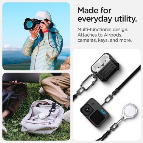 Spigen Universal Strap Set Crossbody & Wrist - Pasek do telefonu na ramię + na nadgarstek (Black) Spigen Universal Strap Set Crossbody & Wrist - Pasek do telefonu na ramię + na nadgarstek (Black)