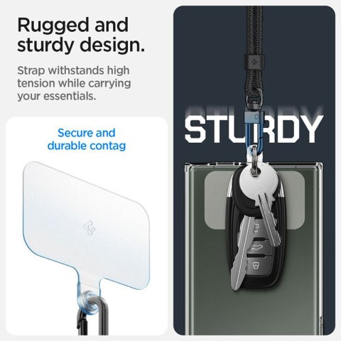Spigen Universal Strap Set Crossbody & Wrist - Pasek do telefonu na ramię + na nadgarstek (Black) Spigen Universal Strap Set Crossbody & Wrist - Pasek do telefonu na ramię + na nadgarstek (Black)