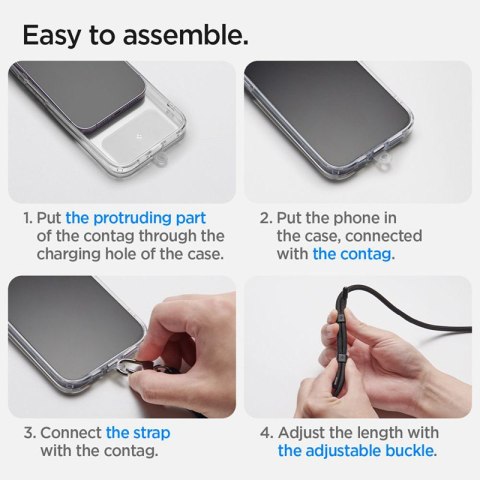 Spigen Universal Strap Set Crossbody & Wrist - Pasek do telefonu na ramię + na nadgarstek (Black) Spigen Universal Strap Set Crossbody & Wrist - Pasek do telefonu na ramię + na nadgarstek (Black)