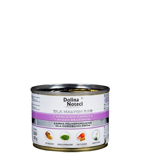 DOLINA NOTECI Premium z Królikiem, fasolką i ryżem - mokra karma dla psów dorosłych ras małych - 185g DOLINA NOTECI Premium z Królikiem, fasolką i ryżem - mokra karma dla psów dorosłych ras małych - 185g