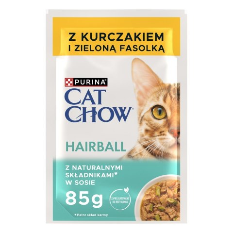 PURINA Cat Chow Hairball kurczak i fasola - mokra karma dla kota - 4x85g PURINA Cat Chow Hairball kurczak i fasola - mokra karma dla kota - 4x85g