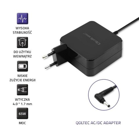 Zasilacz sieciowy Qoltec 51751 do notebooka Huawei (19 V; 3,42 A; 65W; 4 mm x 1.7 mm) Zasilacz sieciowy Qoltec 51751 do notebooka Huawei (19 V; 3,42 A; 65W; 4 mm x 1.7 mm)