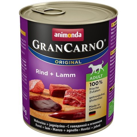 ANIMONDA Grancarno Adult wołowina i jagnięcina - mokra karma dla psa - 800g ANIMONDA Grancarno Adult wołowina i jagnięcina - mokra karma dla psa - 800g