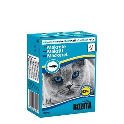 BOZITA Mięsne kawałki z makrelą w galaretce 370g BOZITA Mięsne kawałki z makrelą w galaretce 370g