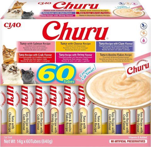 INABA CAT CHURU VARIETIES tuńczyk - przysmak dla kota 60 x 14 g INABA CAT CHURU VARIETIES tuńczyk - przysmak dla kota 60 x 14 g