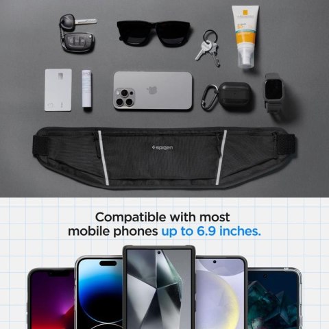 Spigen A710 Dynamic Shield Waist Bag - Saszetka sportowa / nerka na smartfon do 6.9" (Czarny) Spigen A710 Dynamic Shield Waist Bag - Saszetka sportowa / nerka na smartfon do 6.9" (Czarny)