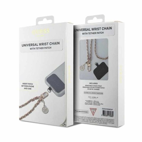 Guess Universal Hand Strap Saffiano Chain 4G Charm - Uniwersalny pasek do telefonu (Różowy) Guess Universal Hand Strap Saffiano Chain 4G Charm - Uniwersalny pasek do telefonu (Różowy)