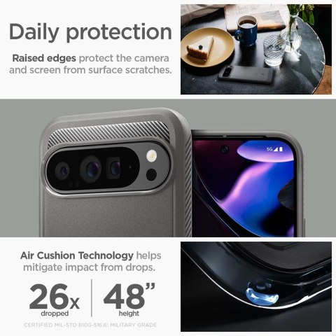 Spigen Rugged Armor - Etui do Google Pixel 9 Pro XL (Marble Grey) Spigen Rugged Armor - Etui do Google Pixel 9 Pro XL (Marble Grey)