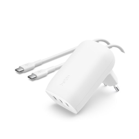 Ładowarka Belkin BoostCharge 3 Port USB-C PD 3.1 PPS Wall Charger 67W + USB-C to USB-C Cable 2m White Ładowarka Belkin BoostCharge 3 Port USB-C PD 3.1 PPS Wall Charger 67W + USB-C to USB-C Cable 2m White