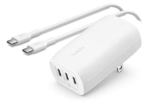 Ładowarka Belkin BoostCharge 3 Port USB-C PD 3.1 PPS Wall Charger 67W + USB-C to USB-C Cable 2m White Ładowarka Belkin BoostCharge 3 Port USB-C PD 3.1 PPS Wall Charger 67W + USB-C to USB-C Cable 2m White