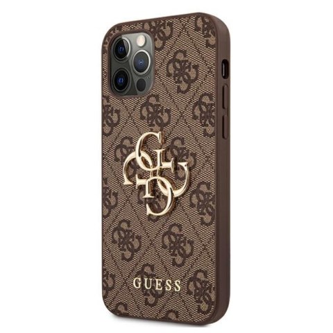 Guess 4G Big Metal Logo - Etui iPhone 12 / iPhone 12 Pro (brązowy) Guess 4G Big Metal Logo - Etui iPhone 12 / iPhone 12 Pro (brązowy)