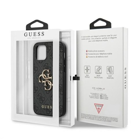 Guess 4G Big Metal Logo - Etui iPhone 12 / iPhone 12 Pro (szary) Guess 4G Big Metal Logo - Etui iPhone 12 / iPhone 12 Pro (szary)