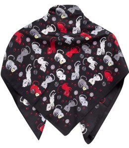 Chusta delikatna elegancka apaszka koty kotki (Wielokolorowy || Czarny)
