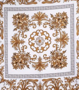 Chusta delikatna elegancka apaszka ornament (Biały || Wielokolorowy)