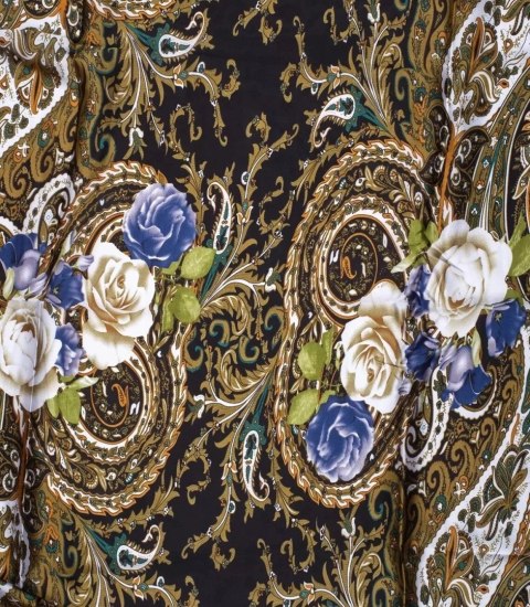 Chusta delikatna elegancka apaszka ornament (Wielokolorowy || Czarny) Chusta delikatna elegancka apaszka ornament (Wielokolorowy || Czarny)
