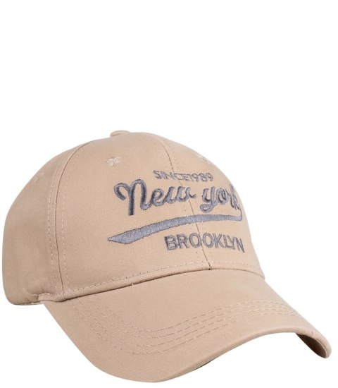 Czapka z daszkiem haft ozdobiona napisem NEW YORK (Beżowy) Czapka z daszkiem haft ozdobiona napisem NEW YORK (Beżowy)