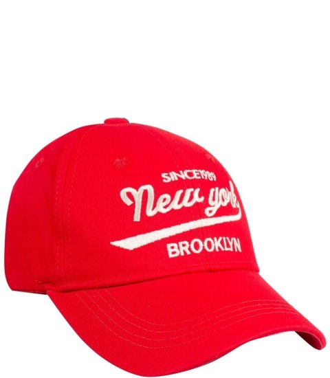 Czapka z daszkiem haft ozdobiona napisem NEW YORK (Czerwony) Czapka z daszkiem haft ozdobiona napisem NEW YORK (Czerwony)