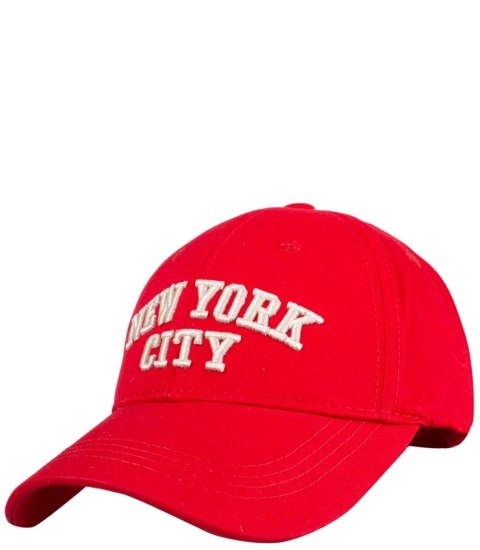 Czapka z daszkiem ozdobiona napisem NEW YORK CITY (Czerwony) Czapka z daszkiem ozdobiona napisem NEW YORK CITY (Czerwony)