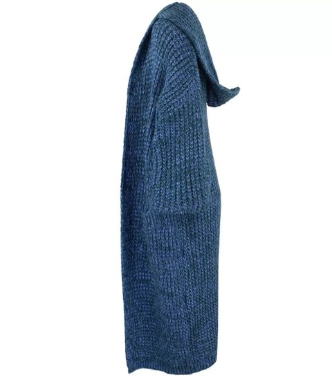 Długi ciepły kardigan sweter gruby splot VALERIA (Granatowy) Długi ciepły kardigan sweter gruby splot VALERIA (Granatowy)