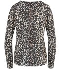 Klasyczny damski sweter w panterkę Elegancki VALERIA (Wielokolorowy || Beżowy)
