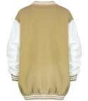 Luźna bluza bejsbolówka w stylu college (Beżowy)