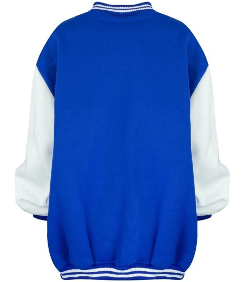 Luźna bluza bejsbolówka w stylu college (Niebieski) Luźna bluza bejsbolówka w stylu college (Niebieski)