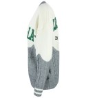 Sweter kardigan z naszywkami Los Angeles (Szary || Wielokolorowy)