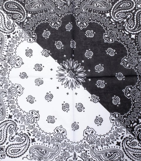 Bandana bandanka kwadratowa chusta Modne wzory Bawełna (Biały || Czarny) Bandana bandanka kwadratowa chusta Modne wzory Bawełna (Biały || Czarny)