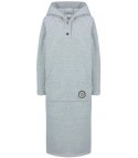 Ciepła bluza damska dresowa sukienka oversize z kapturem NANCY (Szary)
