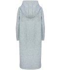 Ciepła bluza damska dresowa sukienka oversize z kapturem NANCY (Szary)