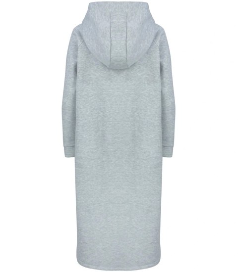 Ciepła bluza damska dresowa sukienka oversize z kapturem NANCY (Szary) Ciepła bluza damska dresowa sukienka oversize z kapturem NANCY (Szary)