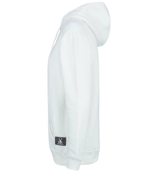 Ciepła gładka bluza oversize z kapturem kangurka KAREN (Biały) Ciepła gładka bluza oversize z kapturem kangurka KAREN (Biały)