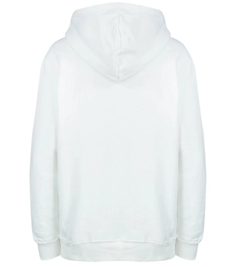 Ciepła gładka bluza oversize z kapturem kangurka KAREN (Biały) Ciepła gładka bluza oversize z kapturem kangurka KAREN (Biały)