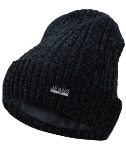 Ciepła gruba męska czapka beanie z polarem Klasyczna (Czarny)