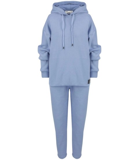 Dres sportowy bawełniany gładki oversize MARGARET (Niebieski) Dres sportowy bawełniany gładki oversize MARGARET (Niebieski)