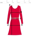 Elegancka sukienka Aria prosty fason z marszczeniem i szarfą (Czerwony)