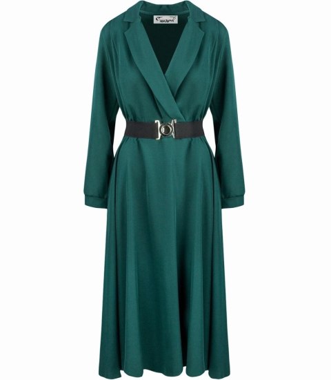 Elegancka sukienka Piękna z paskiem Kopertowy dekolt LUNA (Zielony) Elegancka sukienka Piękna z paskiem Kopertowy dekolt LUNA (Zielony)
