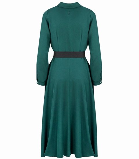 Elegancka sukienka Piękna z paskiem Kopertowy dekolt LUNA (Zielony) Elegancka sukienka Piękna z paskiem Kopertowy dekolt LUNA (Zielony)
