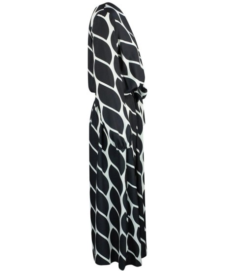 Elegancka sukienka maxi w geometryczny wzór Niezwykła MARIBEL (Czarny) Elegancka sukienka maxi w geometryczny wzór Niezwykła MARIBEL (Czarny)