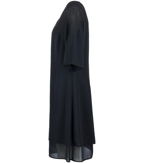 Elegancka sukienka tiulowa z podszewką midi IZABELLA plus size (Czarny) Elegancka sukienka tiulowa z podszewką midi IZABELLA plus size (Czarny)
