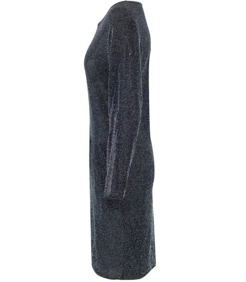 Elegancka sukienka trapezowa z brokatem długość midi CELESTE (Czarny) Elegancka sukienka trapezowa z brokatem długość midi CELESTE (Czarny)