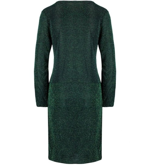 Elegancka sukienka trapezowa z brokatem długość midi CELESTE (Zielony) Elegancka sukienka trapezowa z brokatem długość midi CELESTE (Zielony)