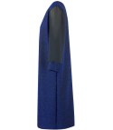 Elegancka sukienka trapezowa z brokatem długość midi SOFIA (Niebieski)