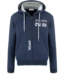 Męska ciepła gruba bluza rozpinana z kapturem (Niebieski)