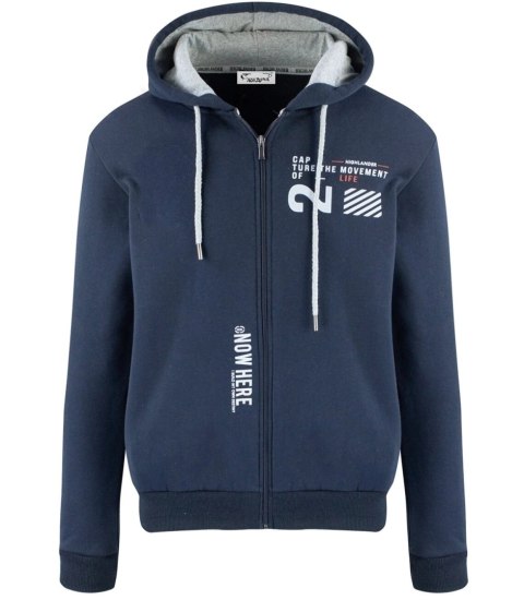 Męska ciepła gruba bluza rozpinana z kapturem (Niebieski) Męska ciepła gruba bluza rozpinana z kapturem (Niebieski)