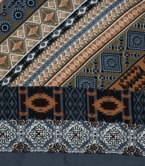 Piękna chusta szalik z frędzlami orientalny print (Szary || Wielokolorowy) Piękna chusta szalik z frędzlami orientalny print (Szary || Wielokolorowy)