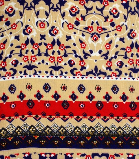 Piękna chusta szalik z frędzlami print w kwiaty (Wielokolorowy || Beżowy) Piękna chusta szalik z frędzlami print w kwiaty (Wielokolorowy || Beżowy)