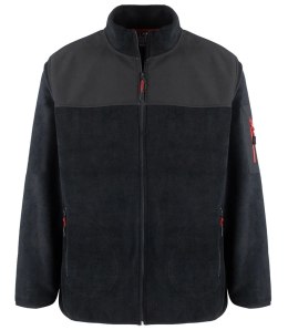 Polar męski klasyczny ciepły bluza rozpinana plus size (Czarny)